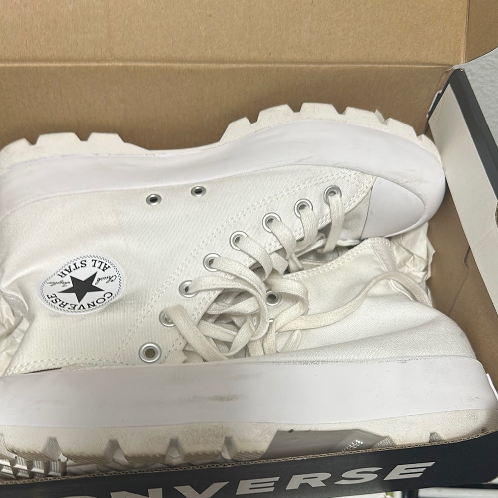 Converse All Star White Platform Sneakers